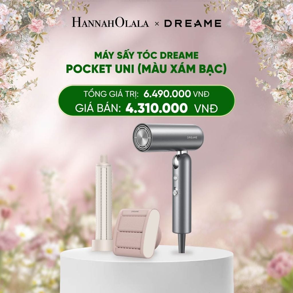  E1215_DEAL 10: MÁY SẤY TÓC DREAME POCKET UNI - BẢN QUỐC TẾ - BẢO HÀNH 24 THÁNG 