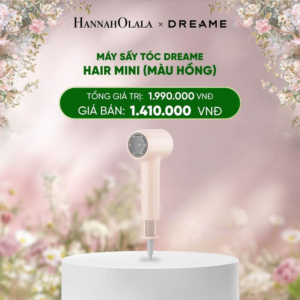  E1212_DEAL 13: MÁY SẤY TÓC DREAME HAIR MINI - BẢN QUỐC TẾ - BẢO HÀNH 24 THÁNG 