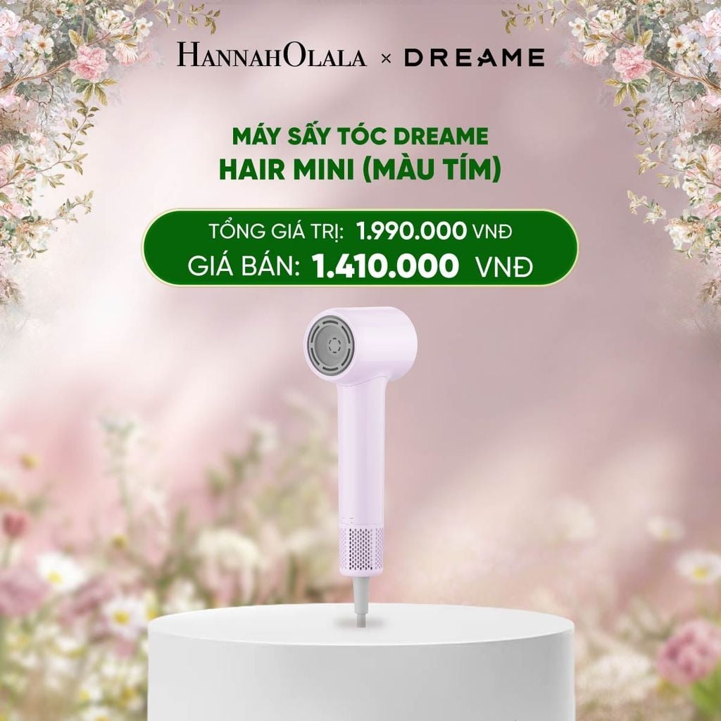  E1212_DEAL 13: MÁY SẤY TÓC DREAME HAIR MINI - BẢN QUỐC TẾ - BẢO HÀNH 24 THÁNG 