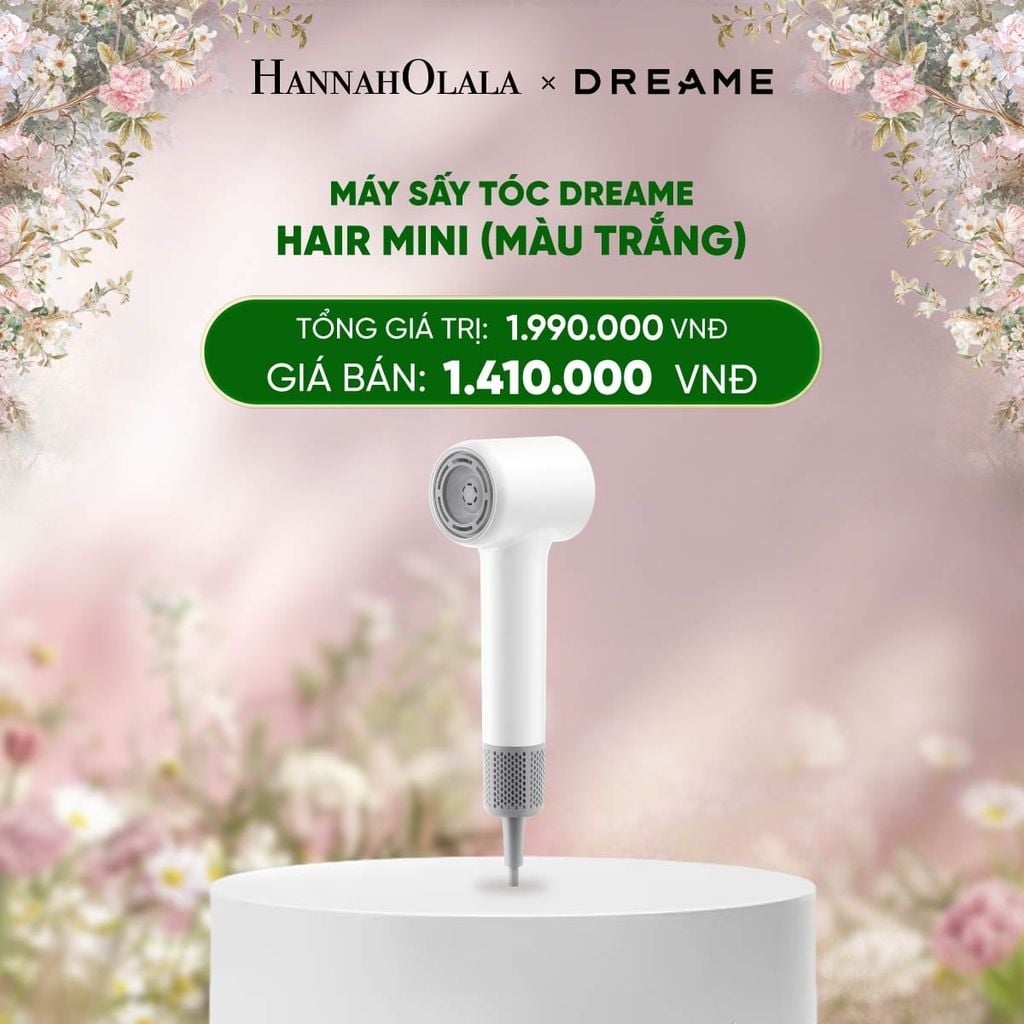  E1212_DEAL 13: MÁY SẤY TÓC DREAME HAIR MINI - BẢN QUỐC TẾ - BẢO HÀNH 24 THÁNG 