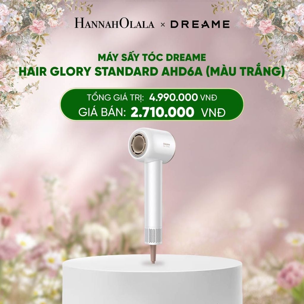  E1207_DEAL 18: MÁY SẤY TÓC DREAME HAIR GLORY STANDARD AHD6A - BẢN QUỐC TẾ - BH 24 THÁNG 