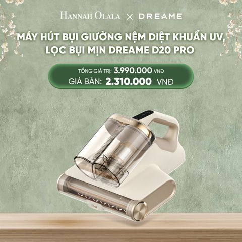  DEAL 1: MÁY HÚT BỤI GIƯỜNG NỆM DIỆT KHUẨN UV, LỌC BỤI MỊN DREAME D20 PRO - BẢN QUỐC TẾ - BẢO HÀNH 24 THÁNG 