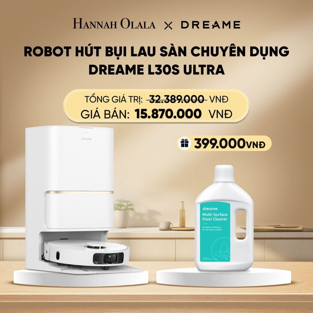  DEAL 20: ROBOT HÚT BỤI LAU SÀN CHUYÊN DỤNG DREAME L30S ULTRA - BẢN QUỐC TẾ - BH 24 THÁNG 