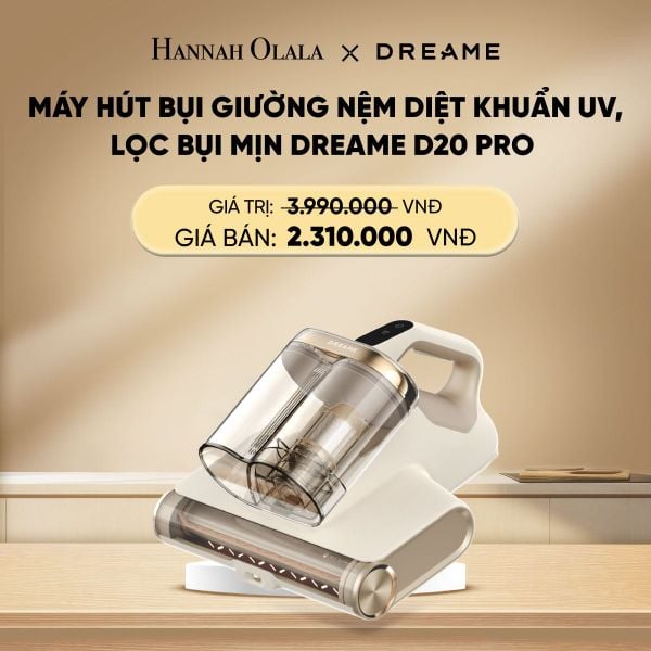  DEAL 2: MÁY HÚT BỤI GIƯỜNG NỆM DIỆT KHUẨN UV, LỌC BỤI MỊN DREAME D20 PRO - BẢN QUỐC TẾ - BẢO HÀNH 24 THÁNG 