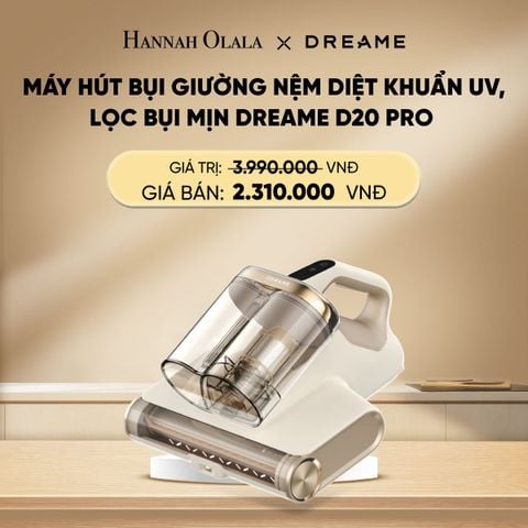  DEAL 2: MÁY HÚT BỤI GIƯỜNG NỆM DIỆT KHUẨN UV, LỌC BỤI MỊN DREAME D20 PRO - BẢN QUỐC TẾ - BẢO HÀNH 24 THÁNG 