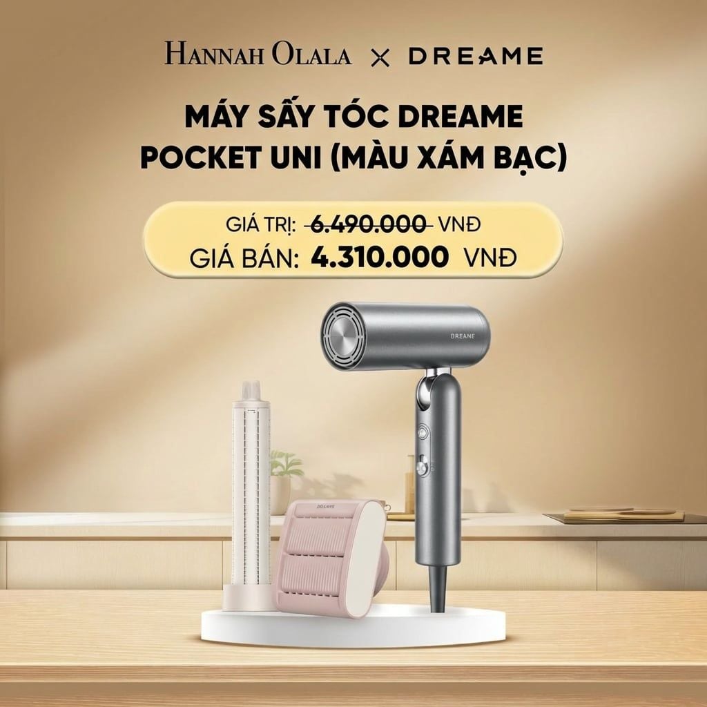  DEAL 3: MÁY SẤY TÓC DREAME POCKET UNI - BẢN QUỐC TẾ - BẢO HÀNH 24 THÁNG 