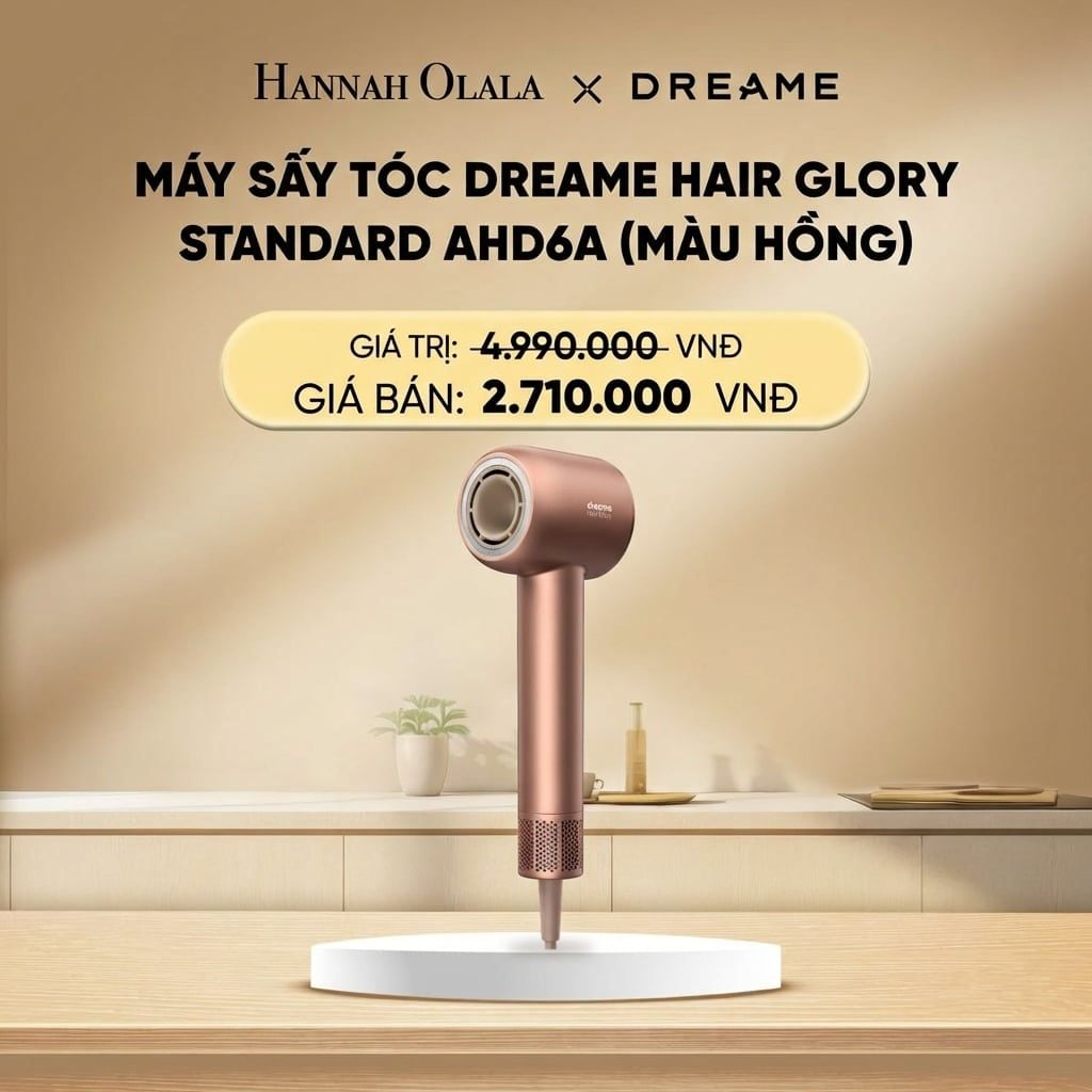  DEAL 6: MÁY SẤY TÓC DREAME HAIR GLORY STANDARD AHD6A - BẢN QUỐC TẾ - BH 24 THÁNG 