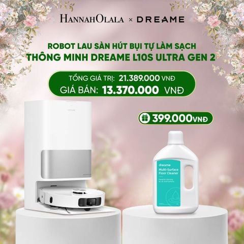  E1219_DEAL 6: ROBOT LAU SÀN HÚT BỤI TỰ LÀM SẠCH THÔNG MINH DREAME L10S ULTRA GEN 2 - BẢN QUỐC TẾ - BẢO HÀNH 24 THÁNG 