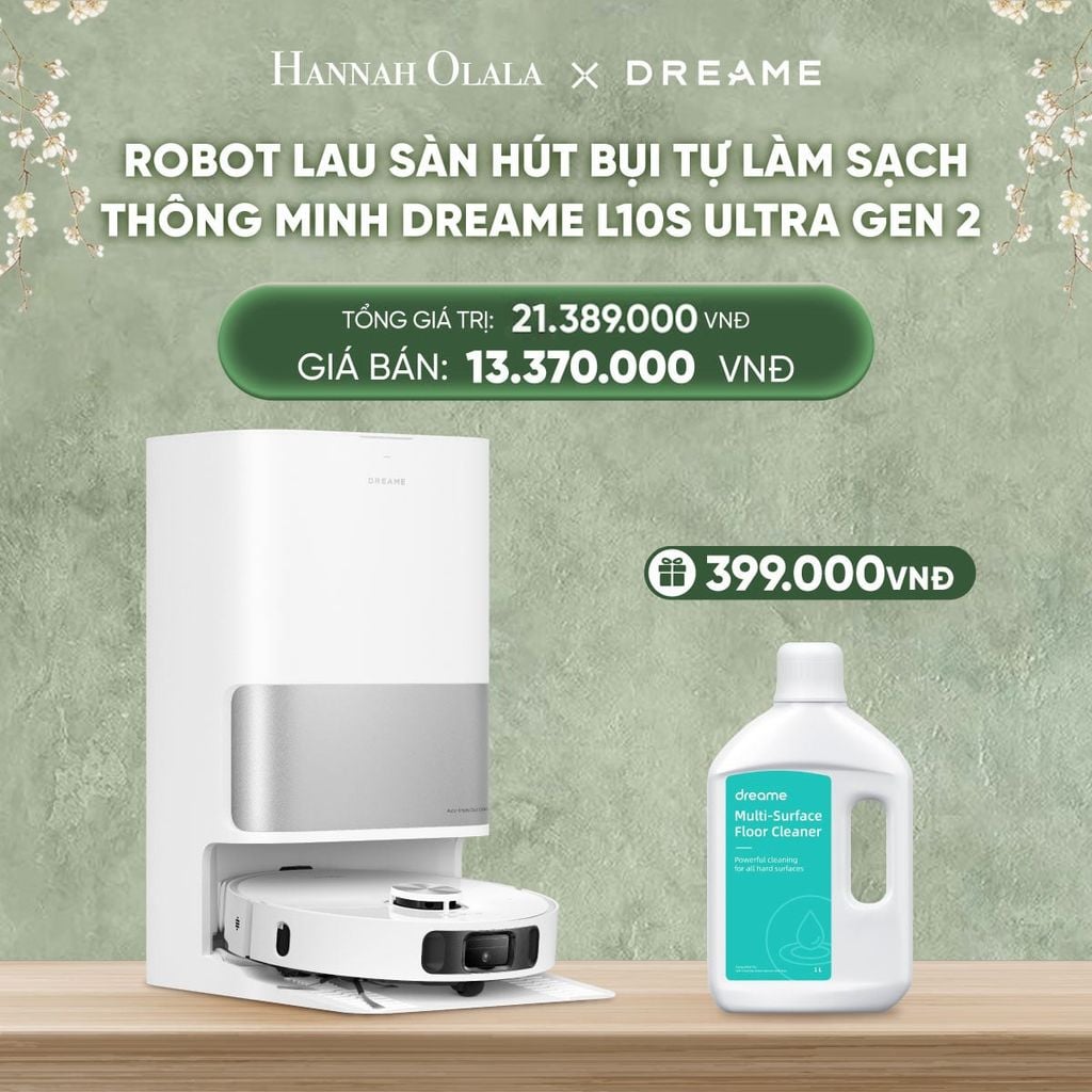  DEAL 6: ROBOT LAU SÀN HÚT BỤI TỰ LÀM SẠCH THÔNG MINH DREAME L10S ULTRA GEN 2 - BẢN QUỐC TẾ - BẢO HÀNH 24 THÁNG 