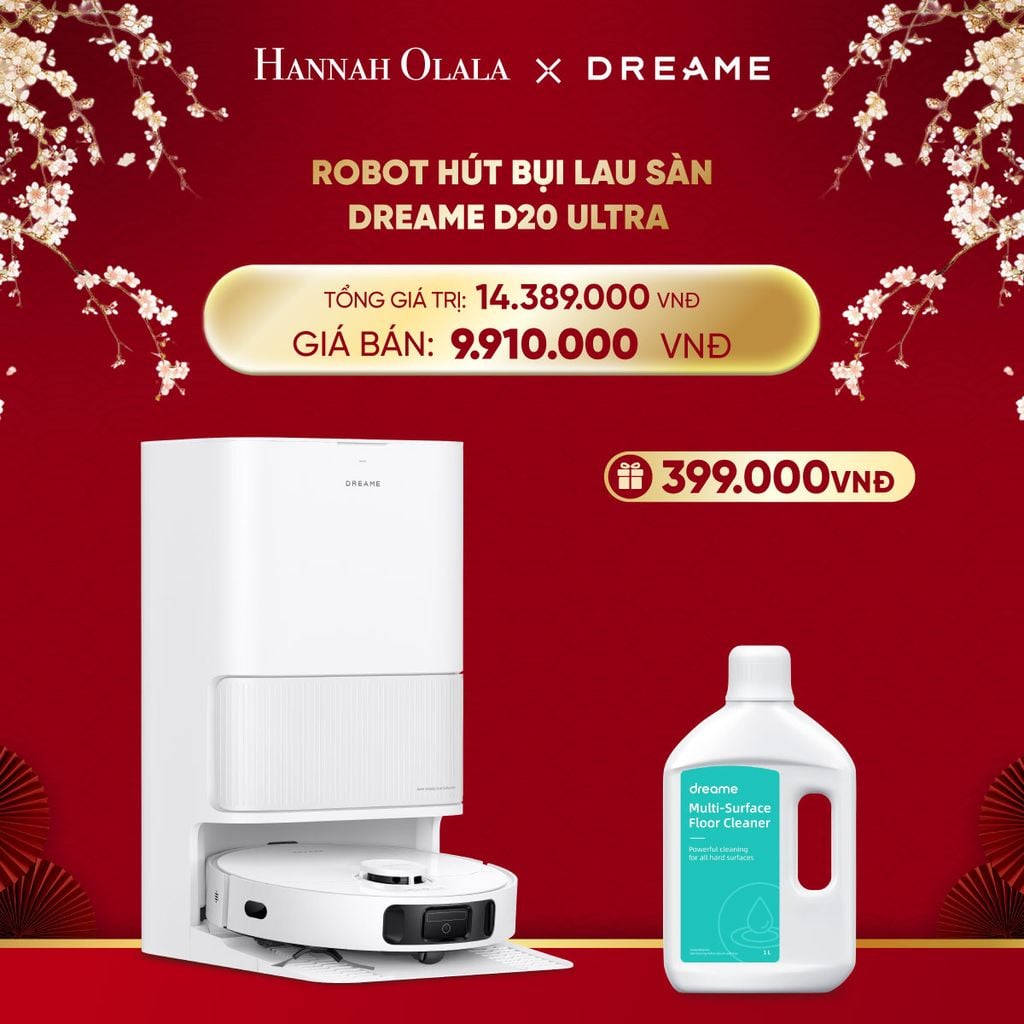  DEAL 7: ROBOT HÚT BỤI LAU SÀN DREAME D20 ULTRA - BẢN QUỐC TẾ - BẢO HÀNH 24 THÁNG 