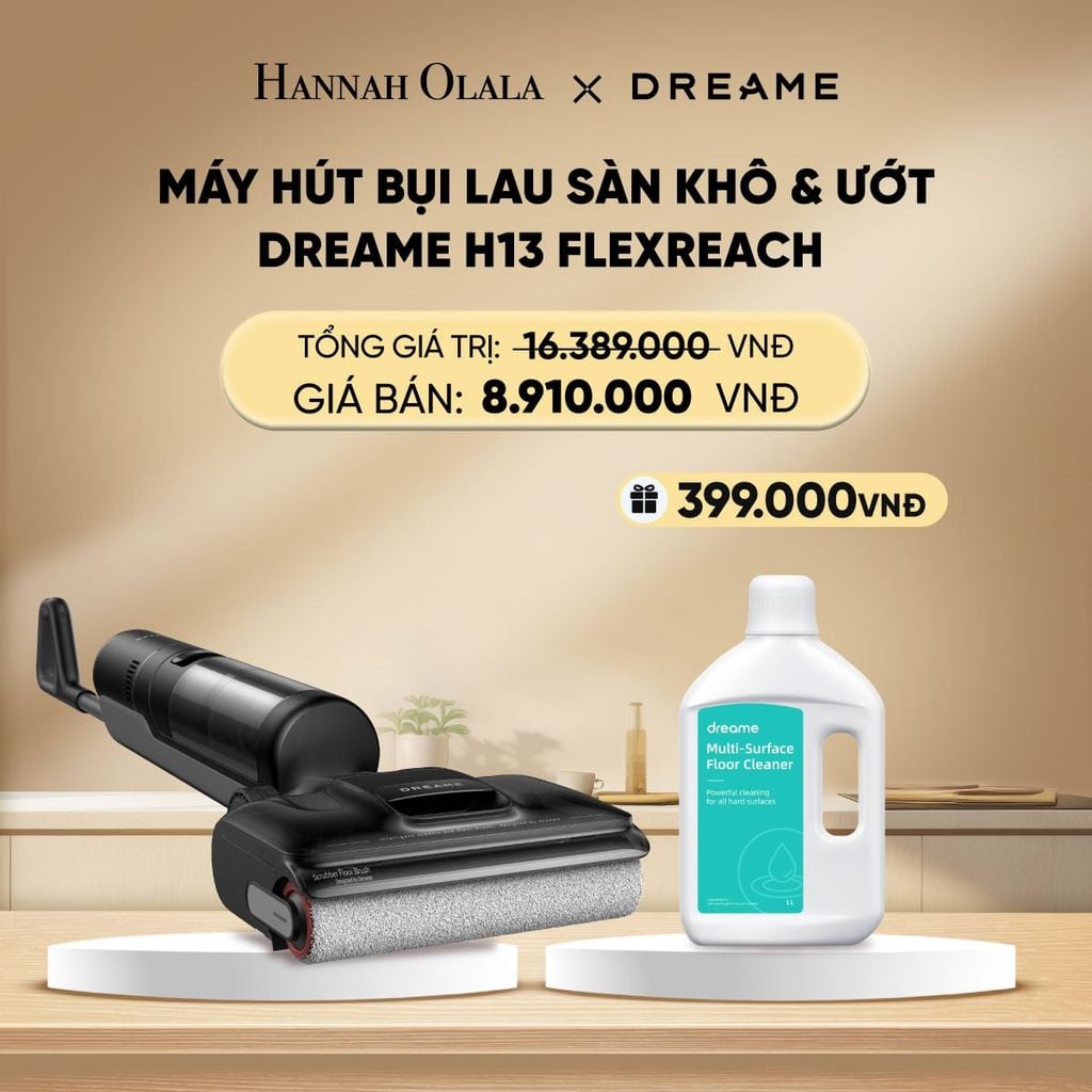  DEAL 8: MÁY HÚT BỤI LAU SÀN KHÔ & ƯỚT DREAME H13 FLEXREACH - BẢO HÀNH 24 THÁNG 