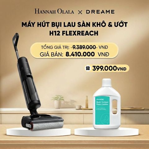  DEAL 9: MÁY HÚT BỤI LAU SÀN KHÔ & ƯỚT H12 FLEXREACH - BẢN QUỐC TẾ - BẢO HÀNH 24 THÁNG 