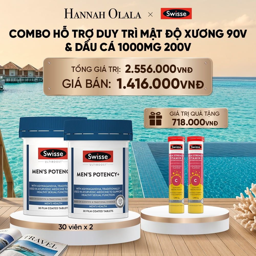  COMBO 2 VIÊN UỐNG TĂNG CƯỜNG SỨC KHỎE NAM GIỚI SWISSE ULTIBOOST MEN'S POTENCY+ (30 VIÊN)_ D1261 