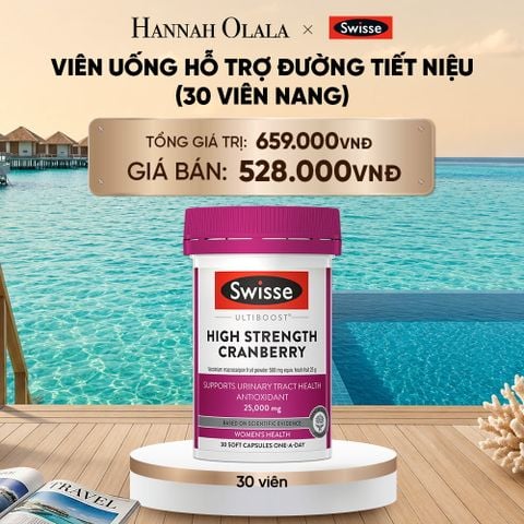  VIÊN UỐNG HỖ TRỢ ĐƯỜNG TIẾT NIỆU SWISSE ULTIBOOST HIGH STRENGTH CRANBERRY (30 VIÊN NANG)_ D1262 