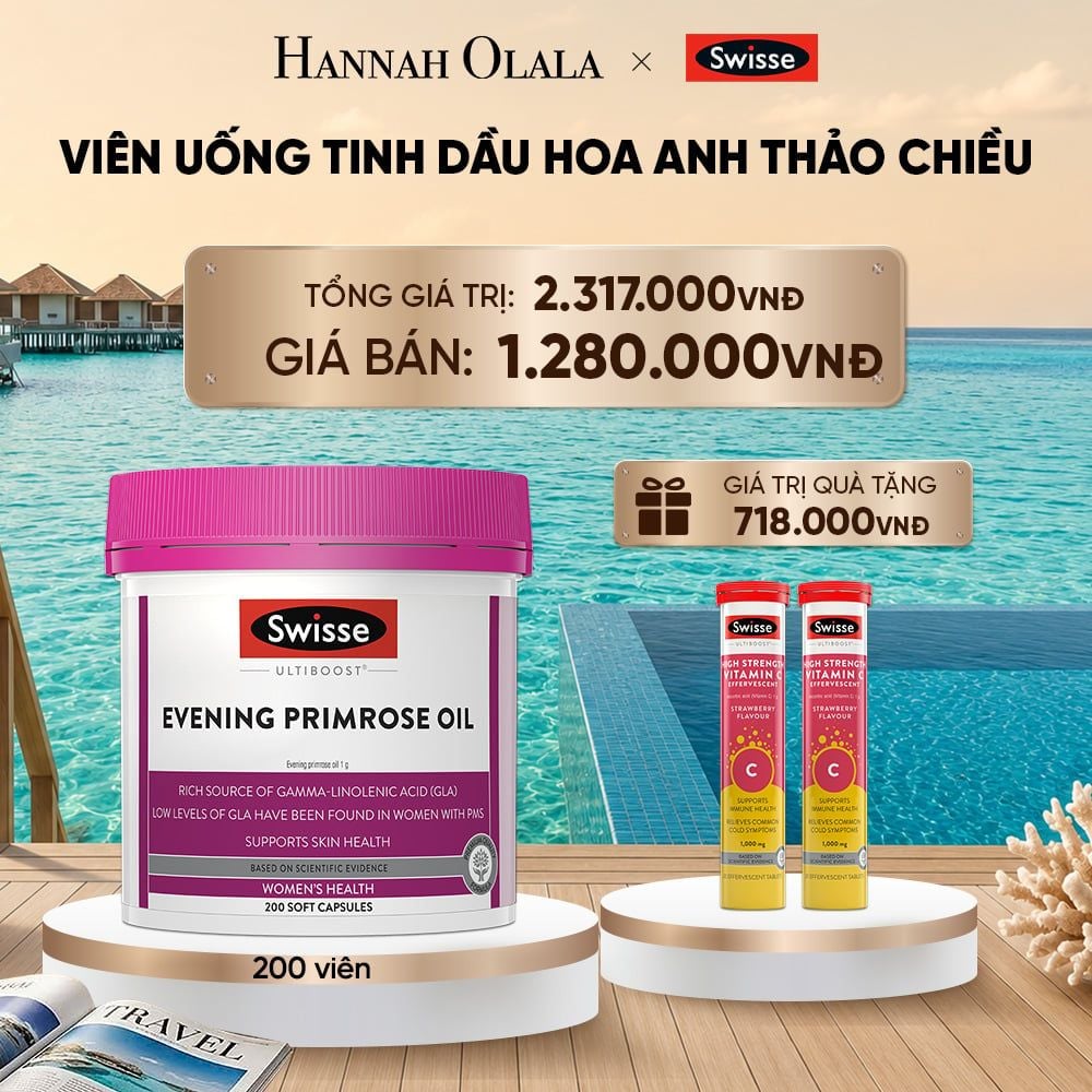  VIÊN UỐNG TINH DẦU HOA ANH THẢO CHIỀU SWISSE ULTIBOOST EVENING PRIMROSE OIL (200 VIÊN)_ D1259 