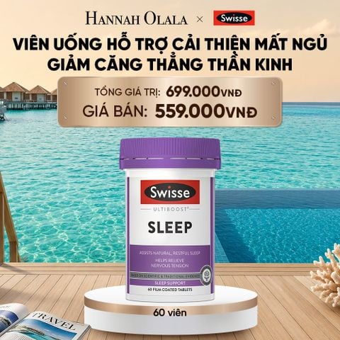  VIÊN UỐNG HỖ TRỢ CẢI THIỆN MẤT NGỦ GIẢM CĂNG THẲNG THẦN KINH SWISSE ULTIBOOST SLEEP (60 VIÊN)_ D634 