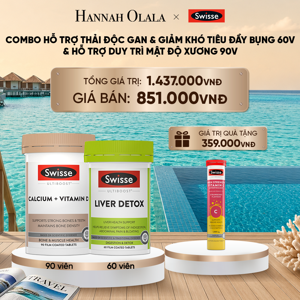  COMBO 2 LỌ HỖ TRỢ THẢI ĐỘC GAN & GIẢM KHÓ TIÊU ĐẦY BỤNG SWISSE ULTIBOOST LIVER DETOX 60 VIÊN/LỌ_ D445 