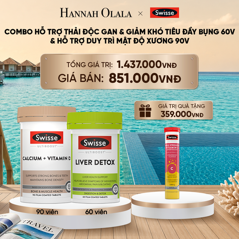  COMBO 2 LỌ HỖ TRỢ THẢI ĐỘC GAN & GIẢM KHÓ TIÊU ĐẦY BỤNG SWISSE ULTIBOOST LIVER DETOX 60 VIÊN/LỌ_ D445 