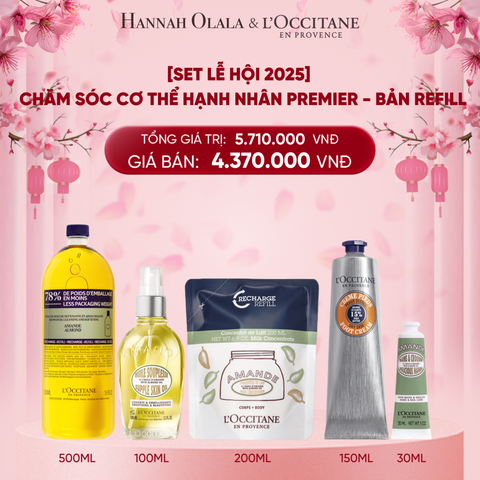  A1033_DEAL 11: [SET LỄ HỘI 2025] CHĂM SÓC CƠ THỂ HẠNH NHÂN PREMIER BẢN REFILL 