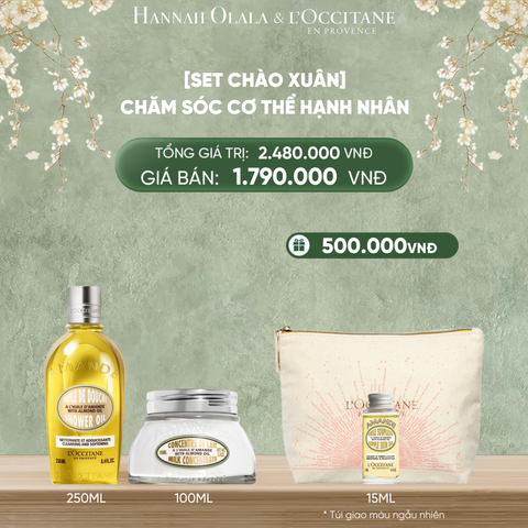  DEAL 10: [SET CHÀO XUÂN] CHĂM SÓC CƠ THỂ HẠNH NHÂN L'OCCITANE 