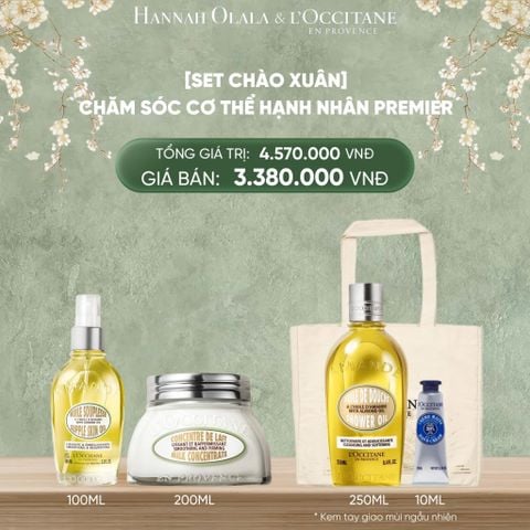  DEAL 11: [SET CHÀO XUÂN] CHĂM SÓC CƠ THỂ HẠNH NHÂN L'OCCITANE PREMIER 