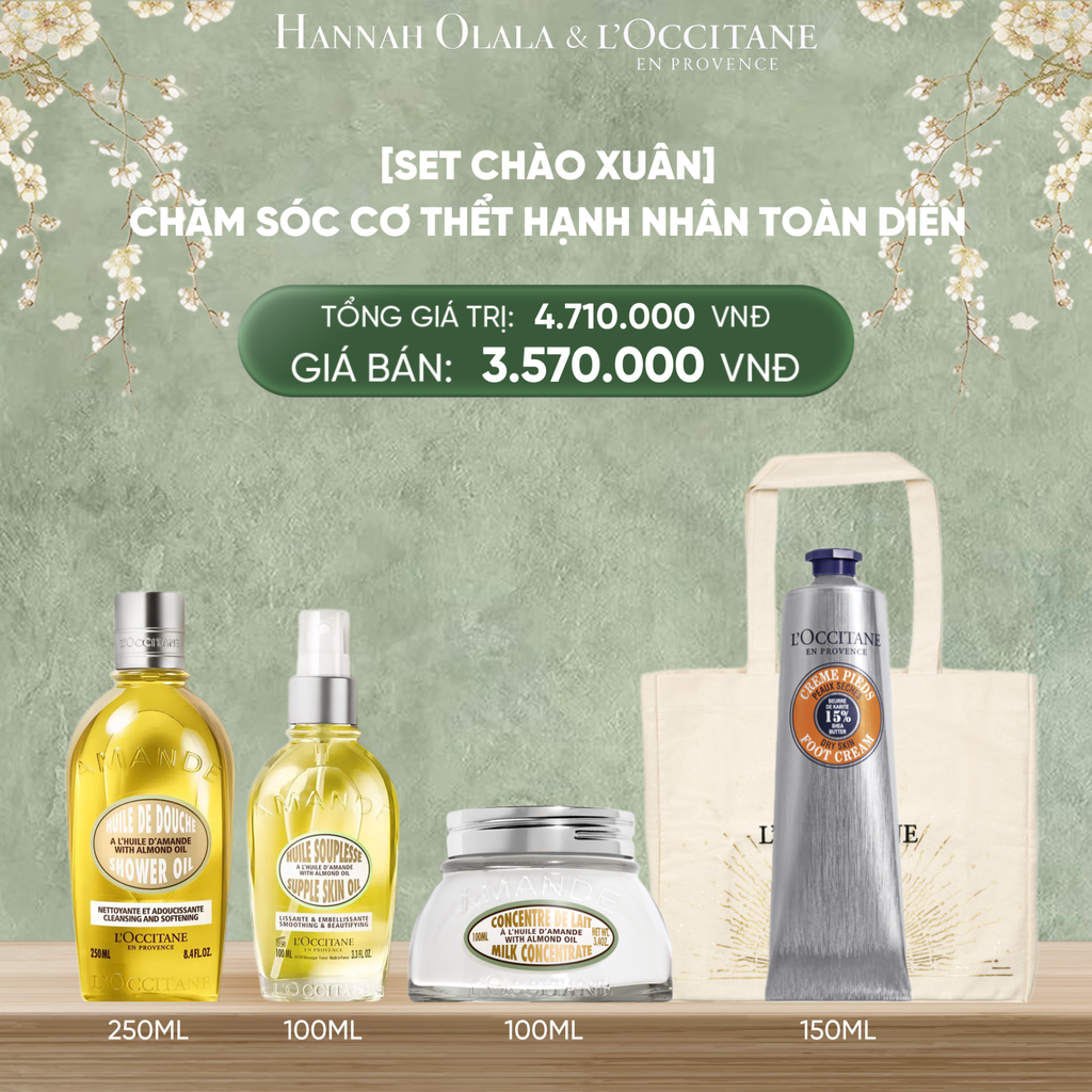  DEAL 12: [SET CHÀO XUÂN] CHĂM SÓC CƠ THỂ HẠNH NHÂN TOÀN DIỆN 