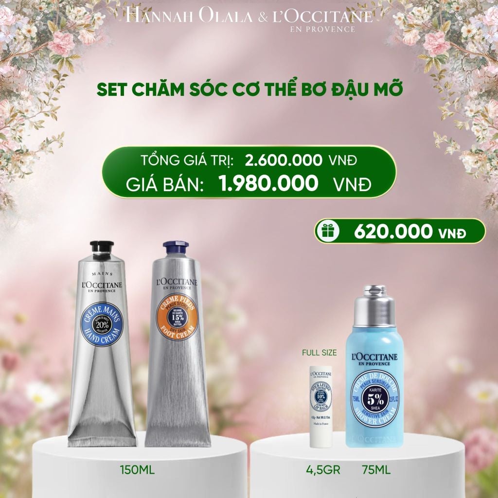  DEAL 6: BỘ CHĂM SÓC CƠ THỂ BƠ ĐẬU MỠ L'OCCITANE 