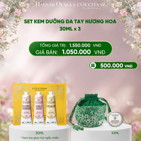  DEAL 8: SET KEM DƯỠNG DA TAY HƯƠNG HOA L'OCCITANE 30ML x 3 