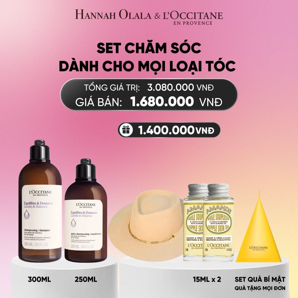 SET CHĂM SÓC TÓC & CƠ THỂ DÀNH CHO MỌI LOẠI TÓC L'OCCITANE_A1232 
