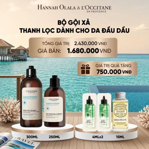  SET GỘI XẢ L'OCCITANE THANH LỌC DA ĐẦU 