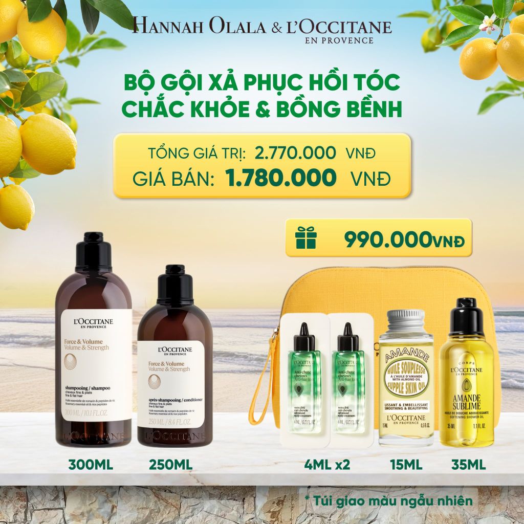  SET GỘI XẢ LOCCITANE DƯỠNG TÓC BỒNG BỀNH - A2550 
