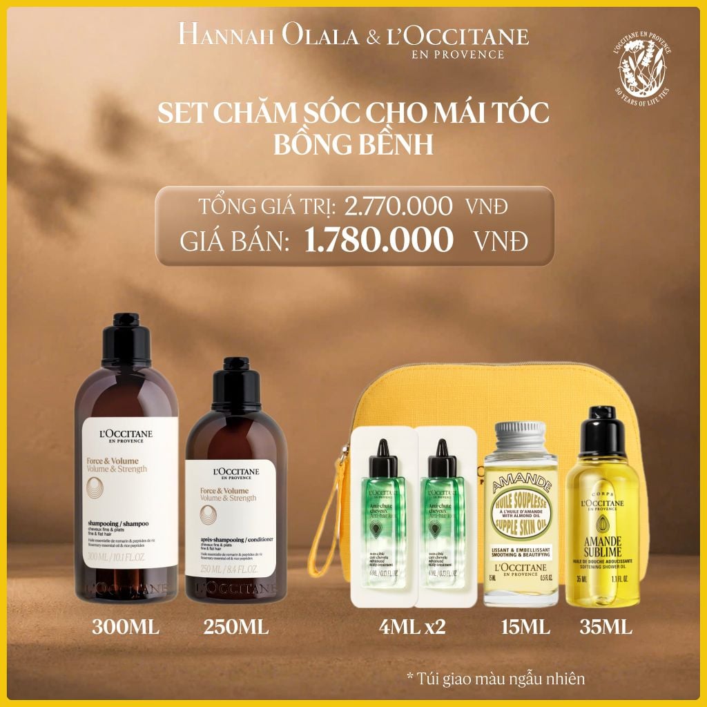  SET GỘI XẢ LOCCITANE DƯỠNG TÓC BỒNG BỀNH 