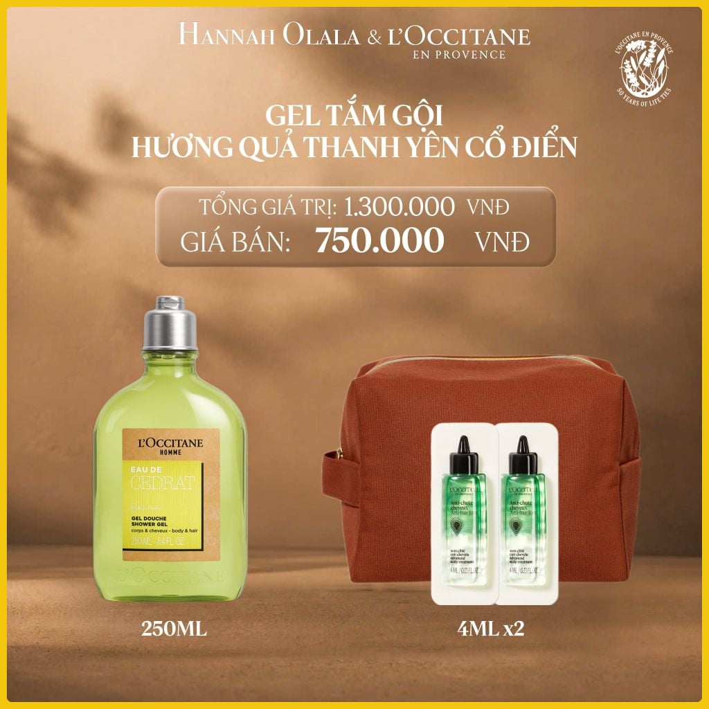  GEL TẮM HƯƠNG CAM CHANH DÀNH CHO NAM LOCCITANE 250ML 