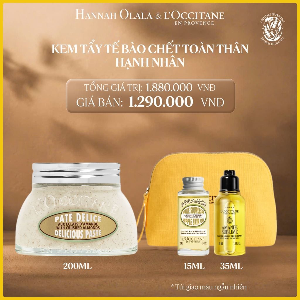  KEM TẨY TẾ BÀO CHẾT TOÀN THÂN HẠNH NHÂN LOCCITANE 200ML 