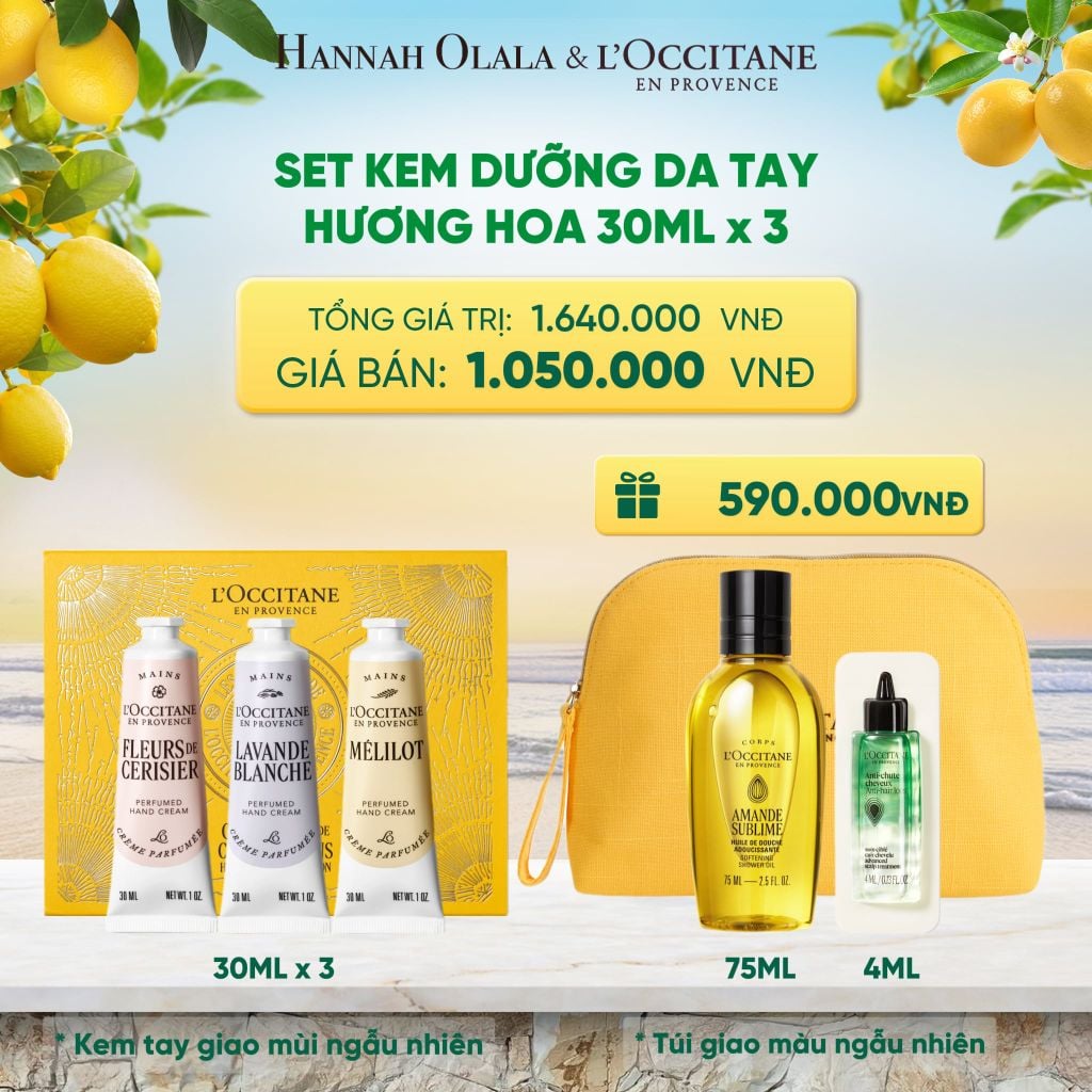  SET KEM DƯỠNG DA TAY HƯƠNG HOA LOCCITANE 30ML x 3 - A2546 