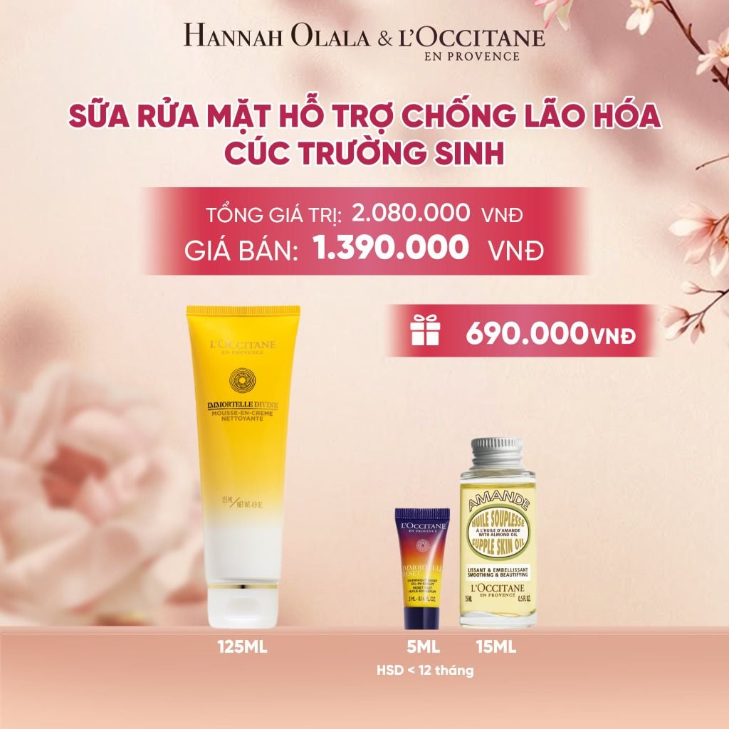  SỮA RỬA MẶT TẠO BỌT CÚC TRƯỜNG SINH LOCCITANE 125ML - A2017 