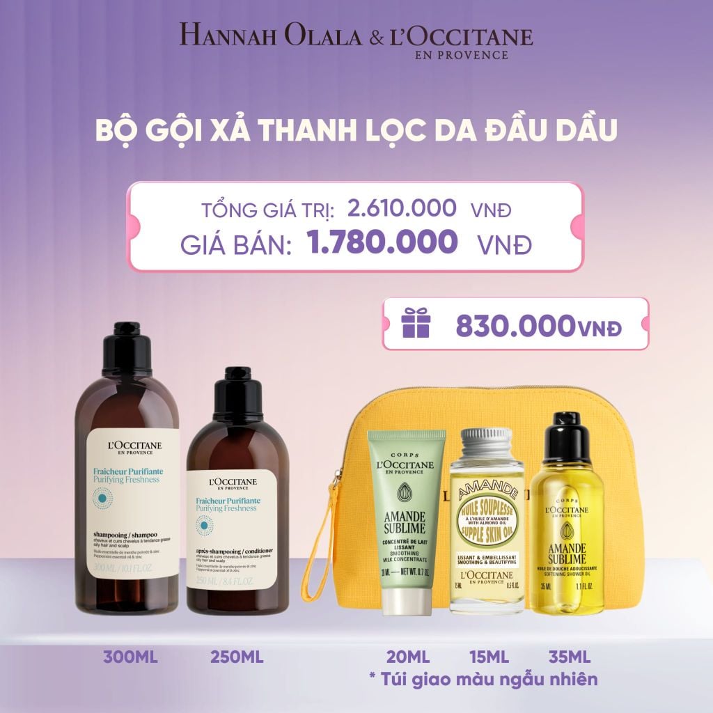  SET GỘI XẢ LOCCITANE DÀNH CHO TÓC DẦU - H077 