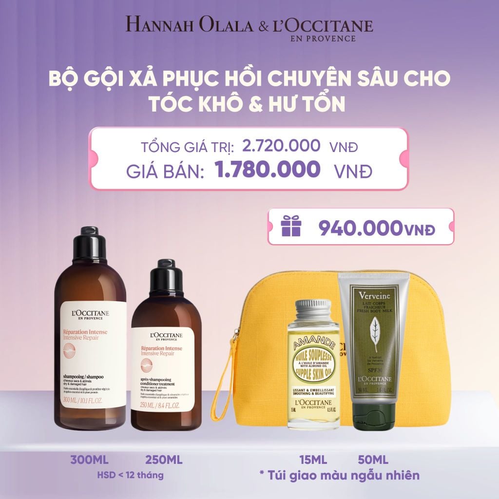  SET GỘI XẢ LOCCITANE PHỤC HỒI TÓC HƯ TỔN - H078 