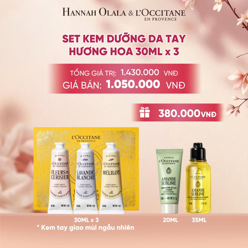  SET KEM DƯỠNG DA TAY HƯƠNG HOA LOCCITANE 30ML X 3 - A1263 