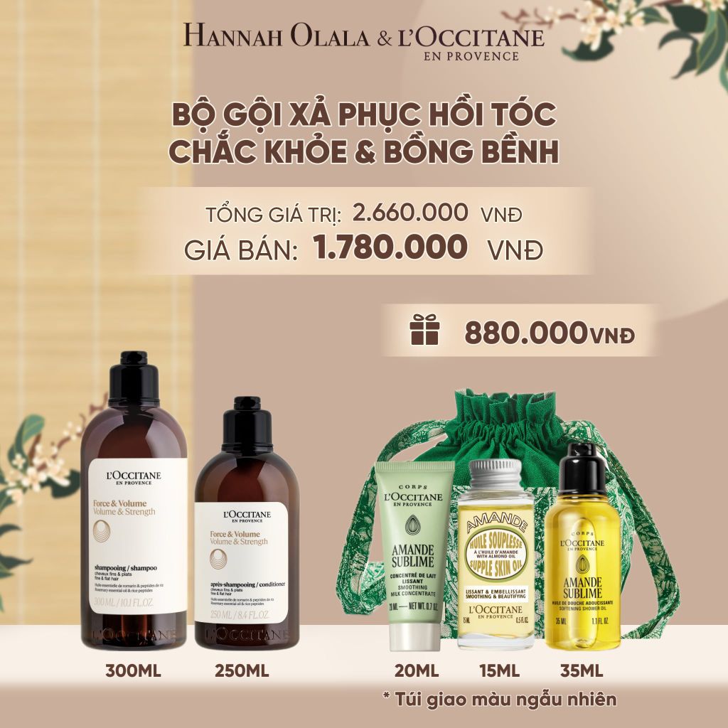  SET GỘI XẢ LOCCITANE DƯỠNG TÓC BỒNG BỀNH - A1509 
