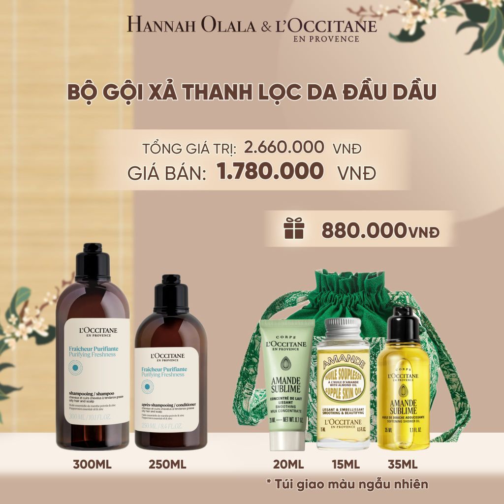  SET GỘI XẢ LOCCITANE DÀNH CHO TÓC DẦU - A1510 
