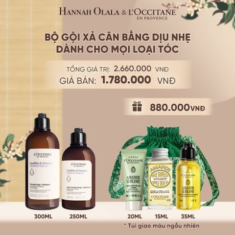 SET GỘI XẢ LOCCITANE CÂN BẰNG DỊU NHẸ CHO MỌI LOẠI DA ĐẦU - A1508 