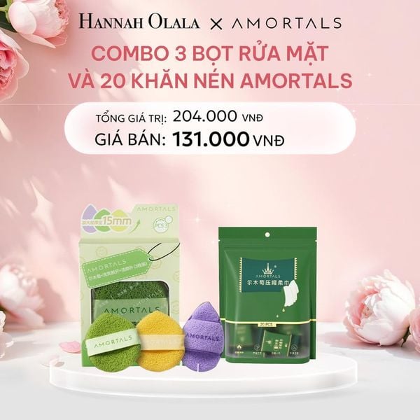  E472: DEAL 3: COMBO 3 BỌT RỬA MẶT VÀ 20 KHĂN NÉN AMORTALS 