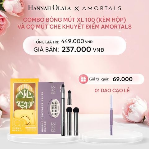  E477: DEAL 8: COMBO BÔNG MÚT XL 100 (KÈM HỘP) VÀ CỌ MÚT CHE KHUYẾT ĐIỂM AMORTALS 
