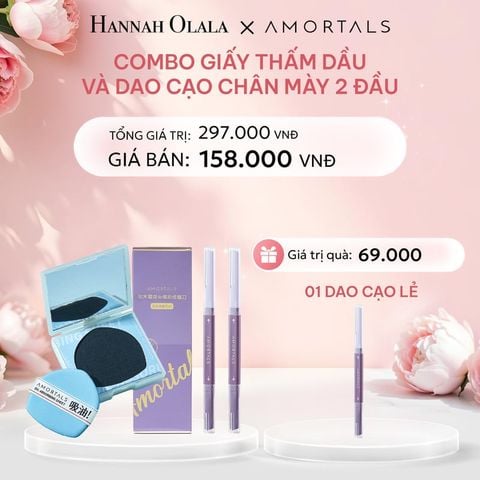  E465: DEAL 11: COMBO GIẤY THẤM DẦU VÀ DAO CẠO CHÂN MÀY 2 ĐẦU 