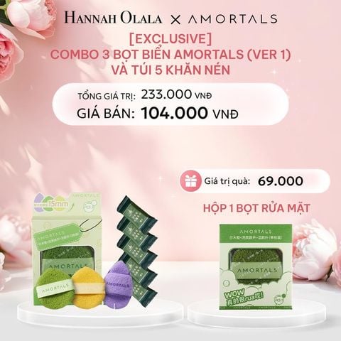  E468: DEAL 14: [EXCLUSIVE] COMBO 3 BỌT BIỂN LÀM SẠCH AMORTALS (VER 1) + TÚI 5 KHĂN NÉN 