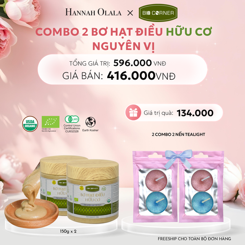  E142: DEAL 7: COMBO 2 BƠ HẠT ĐIỀU NGUYÊN VỊ (220G) 