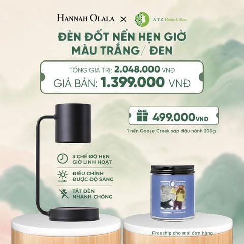  ĐÈN ĐỐT NẾN HẸN GIỜ MÀU TRẮNG/ ĐEN DEAL 3: - A1364 
