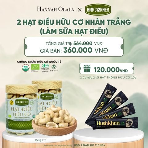  COMBO 2 HẠT ĐIỀU NHÂN TRẮNG (LÀM SỮA HẠT ĐIỀU) TẶNG 2 COMBO 2 TÚI HẠT THÔNG HỮU CƠ 10G - A1346 