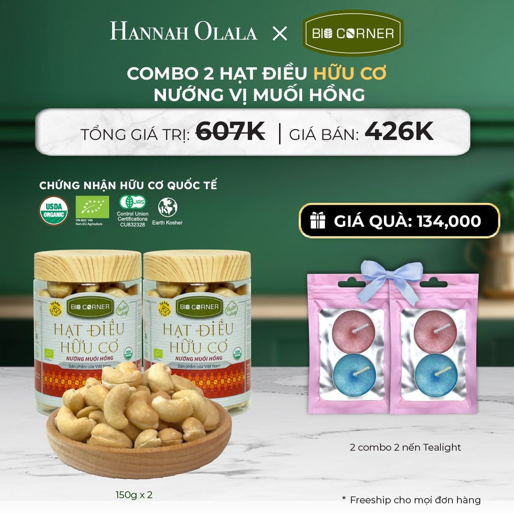  DEAL 6: COMBO 2 HẠT ĐIỀU VỊ MUỐI HỒNG (150G) 